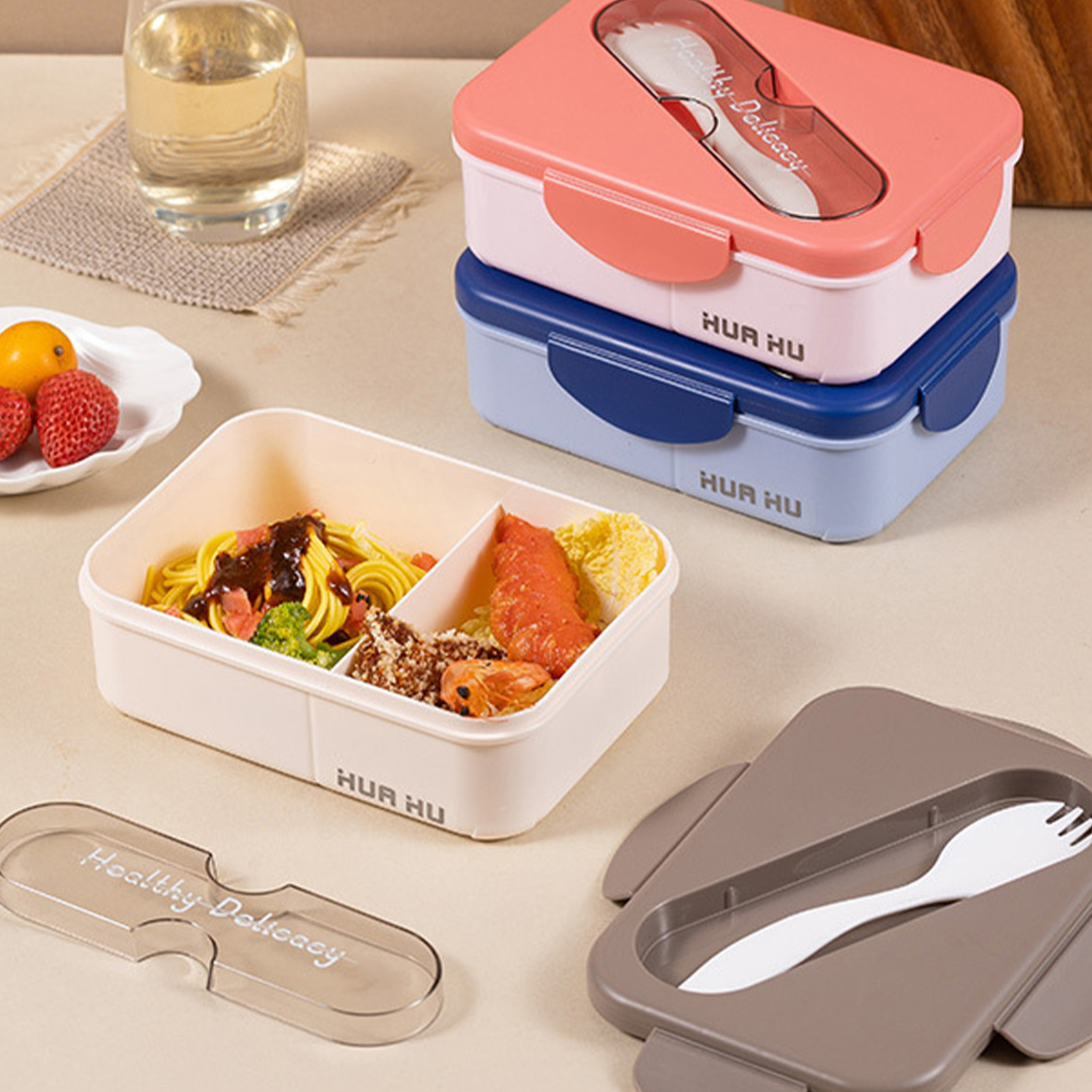 Student Lunch Box With Fork Pl - огляд і ціна Bento Box