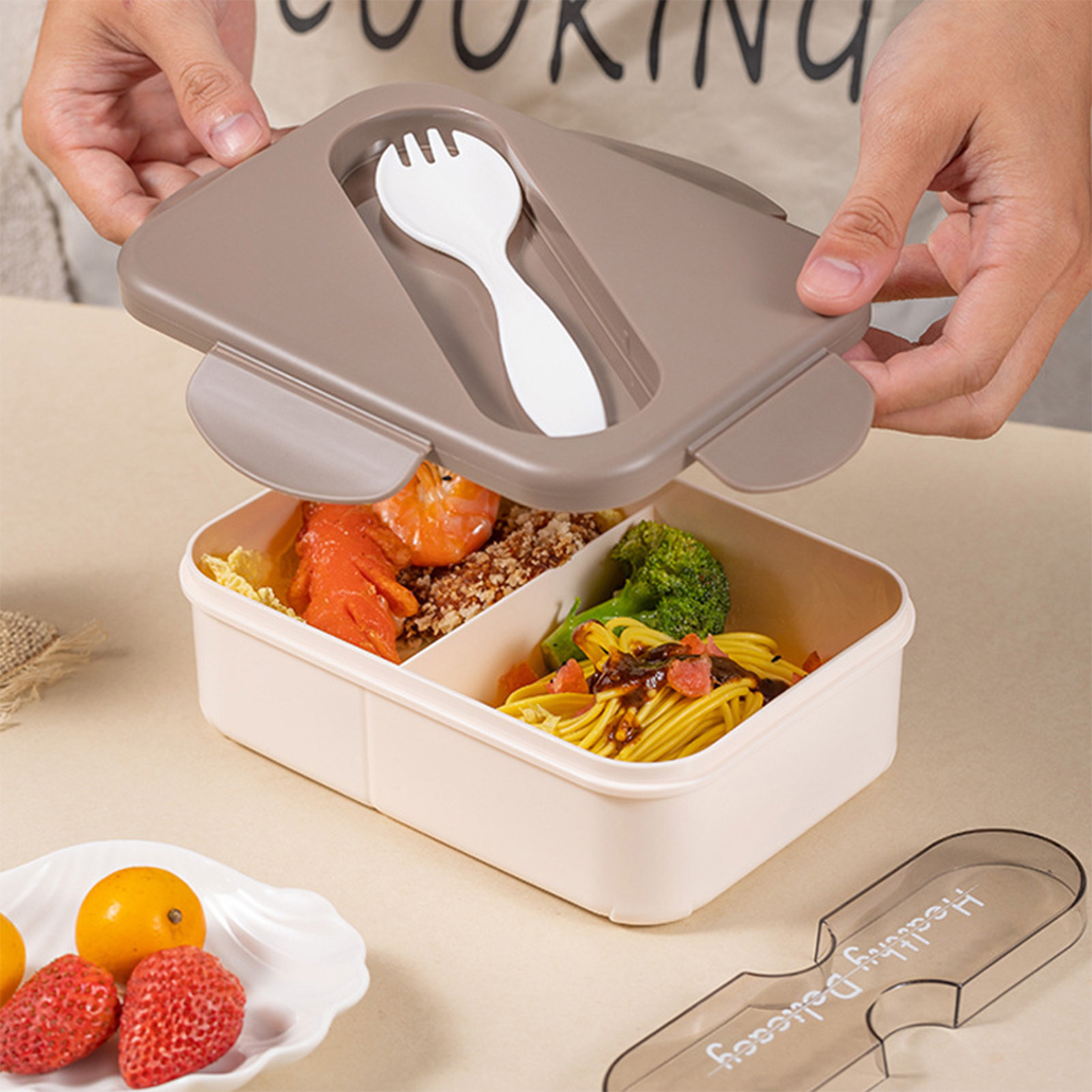 Student Lunch Box With Fork Pl - огляд і ціна Bento Box